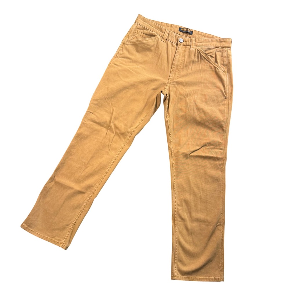 Ridgecut Toughwear Work Pants Mens 36x32 Brown Utility Ripstop Canvas Trousers‎